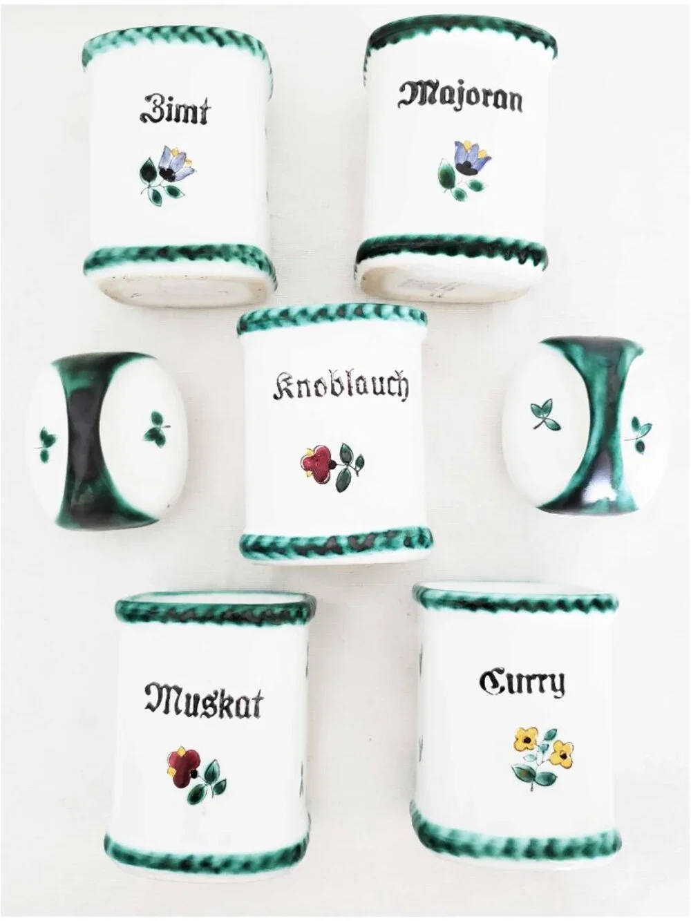 Gmundner Vintage Keramik Pottery Austria Set of Spice Jars Set of 5